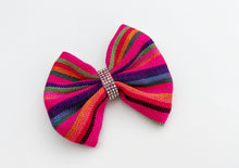 Load image into Gallery viewer, Serape Bow - Serape Girls Bows - Mexican Fiesta Bow - Serape Fiesta Bow - Serape Birthday Bow - Cinco De Mayo Bow - Rainbow Bow