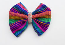 Load image into Gallery viewer, Serape Bow - Serape Girls Bows - Mexican Fiesta Bow - Serape Fiesta Bow - Serape Birthday Bow - Cinco De Mayo Bow - Rainbow Bow