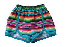 Load image into Gallery viewer, Coachella Serape Shorts - Serape Mexican Shorts - Coachella Summer Shorts - Fiesta Mexican Shorts