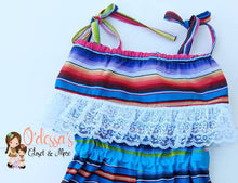Load image into Gallery viewer, Serape Mexican Fiesta Romper Capri Pants