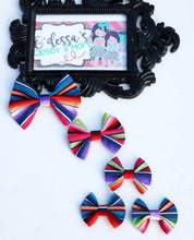 Load image into Gallery viewer, Serape Fiesta Multi Cotton Baby Girl Bows