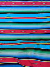 Load image into Gallery viewer, Serape Bow- Cinco De Mayo Bow, Mexican Serape Bow- Fiesta Blue Serape Bow
