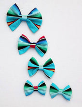 Load image into Gallery viewer, Serape Bow- Cinco De Mayo Bow, Mexican Serape Bow- Fiesta Blue Serape Bow