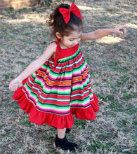 Load image into Gallery viewer, Serape Girls Fiesta Dress- Serape Twirly Dress