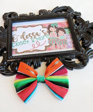 Load image into Gallery viewer, Serape Bow- Cinco De Mayo Bow, Mexican Serape Bow- Fiesta Red Serape Bow