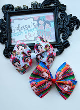 Load image into Gallery viewer, Serape Bow- Rainbow Serape Bow - Frida Serape Bow - Frida Floral Bow - Frida JUMBO Ribbon Bow - Mexican Frida Bow