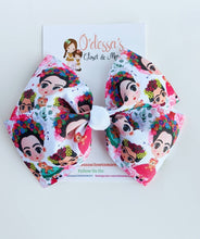 Load image into Gallery viewer, Serape Bow- Rainbow Serape Bow - Frida Serape Bow - Frida Floral Bow - Frida JUMBO Ribbon Bow - Mexican Frida Bow