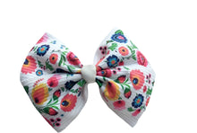 Load image into Gallery viewer, Serape Bow- Rainbow Serape Bow - Mexican Fiesta Bow - Serape Mexican Bow - Serape Jumbo Bow - Mexican Bow - Corduroy-Velvet Serape Bow