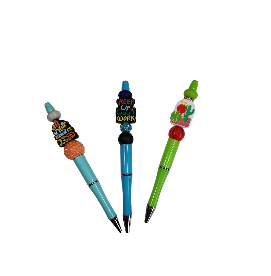 Beaded Ink Pens- Party Favor Pens- Birthday Beaded Pens- Gift Ink Pens