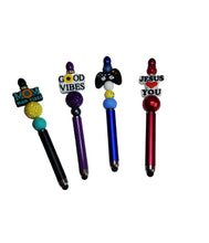 Load image into Gallery viewer, Beaded Stylus Ink Pens- Party Favor Stylus Pens- Birthday Beaded Pens
