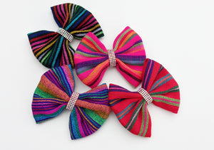 Serape Bow - Serape Girls Bows - Mexican Fiesta Bow - Serape Fiesta Bow - Serape Birthday Bow - Cinco De Mayo Bow - Rainbow Bow