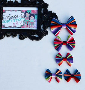 Serape Fiesta Multi Cotton Baby Girl Bows