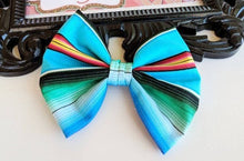 Load image into Gallery viewer, Serape Bow- Cinco De Mayo Bow, Mexican Serape Bow- Fiesta Blue Serape Bow
