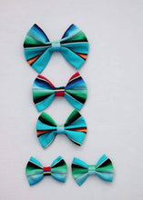 Load image into Gallery viewer, Serape Bow- Cinco De Mayo Bow, Mexican Serape Bow- Fiesta Blue Serape Bow
