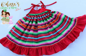 Serape Girls Fiesta Dress- Serape Twirly Dress