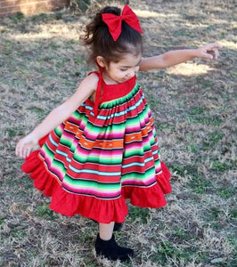 Serape Girls Fiesta Dress- Serape Twirly Dress