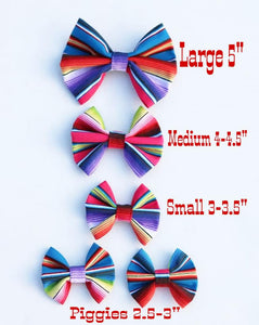 Serape Fiesta Multi Cotton Baby Girl Bows