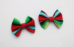 Serape Bow- Cinco De Mayo Bow, Mexican Serape Bow- Fiesta Red Serape Bow