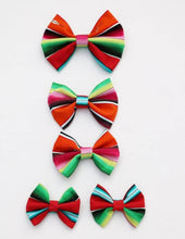 Load image into Gallery viewer, Serape Bow- Cinco De Mayo Bow, Mexican Serape Bow- Fiesta Red Serape Bow
