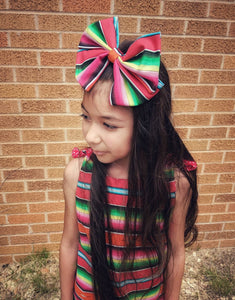 Serape Fiesta Jumbo Fabric Cotton Bow