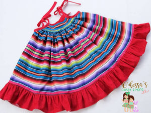 Serape Girls Fiesta Dress- Serape Twirly Dress