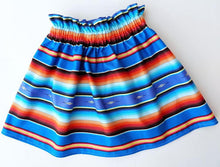 Load image into Gallery viewer, Serape Multi Color Girls Skirt- Serape Party Skirts- Serape Birthday Skirt - Mexican Fiesta Skirt
