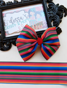 Serape Mexican Fiesta Grosgrain Bow