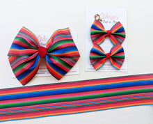 Load image into Gallery viewer, Serape Mexican Fiesta Grosgrain Bow
