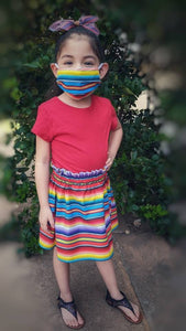 Serape Multi Color Girls Skirt- Serape Party Skirts- Serape Birthday Skirt - Mexican Fiesta Skirt - Fiesta Brite Girls Skirt