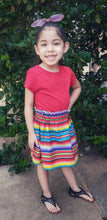 Load image into Gallery viewer, Serape Multi Color Girls Skirt- Serape Party Skirts- Serape Birthday Skirt - Mexican Fiesta Skirt - Fiesta Brite Girls Skirt
