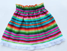 Load image into Gallery viewer, Serape Multi Color Girls Skirt- Serape Party Skirts- Serape Birthday Skirt - Mexican Fiesta Skirt- Serape Mexican Skirt
