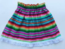 Load image into Gallery viewer, Serape Multi Color Girls Skirt- Serape Party Skirts- Serape Birthday Skirt - Mexican Fiesta Skirt- Serape Mexican Skirt
